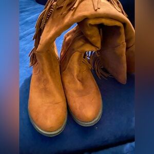 Soda Tan Fringe Riding Boots